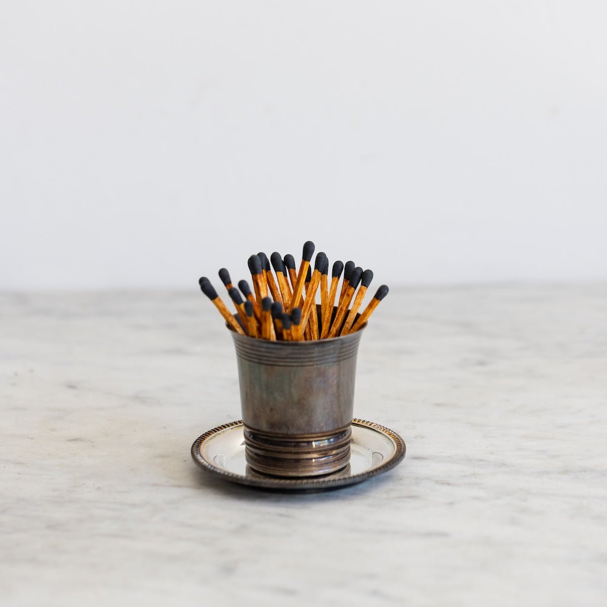 Silver Match Caddy with Silver Coaster - elsie green - Decor