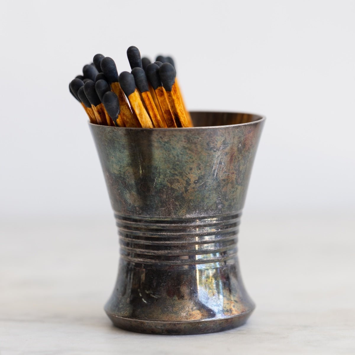 Silver Match Caddy with Silver Coaster - elsie green - Decor