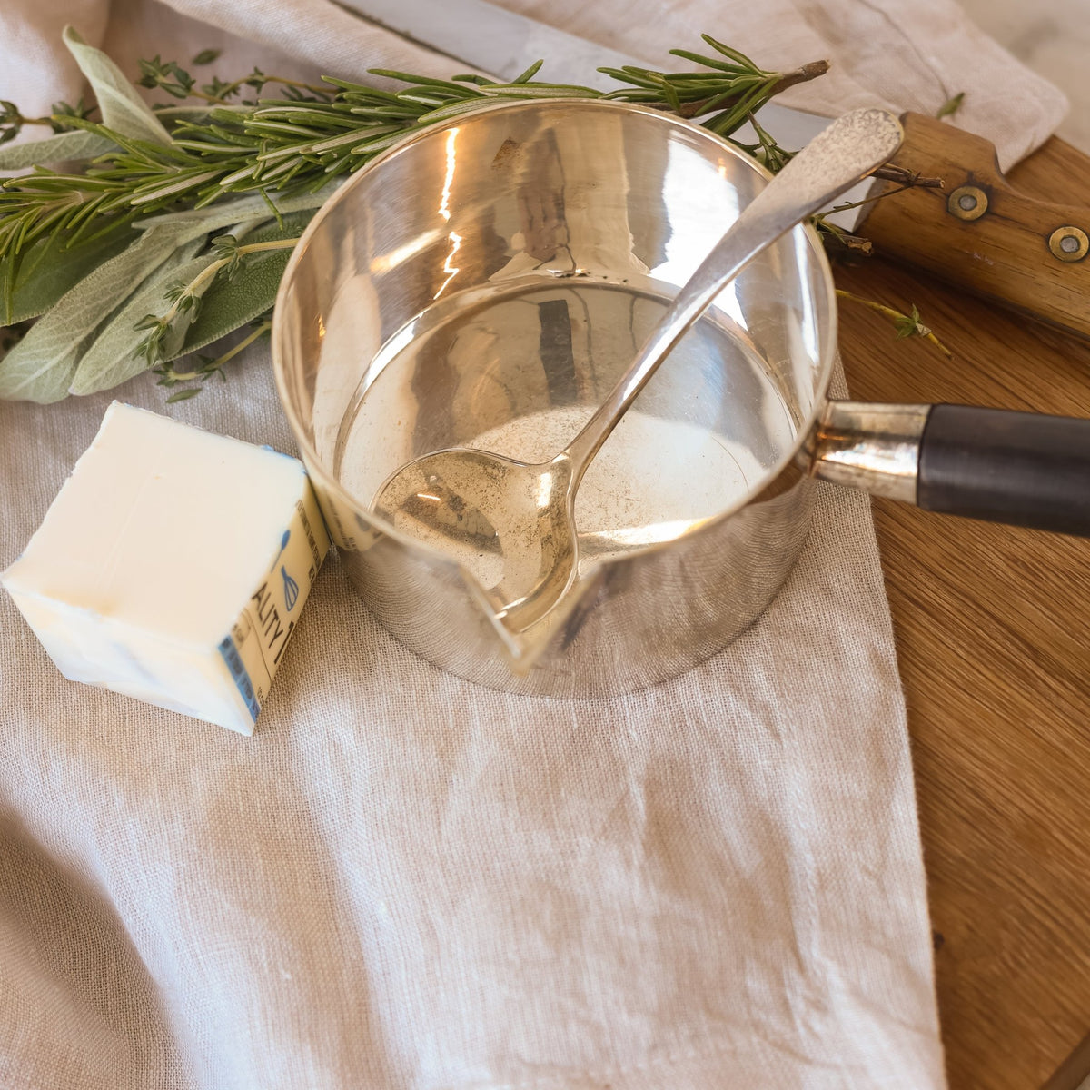 Silver Sauce Warmer with Silver Spoon - elsie green - the french kitchen