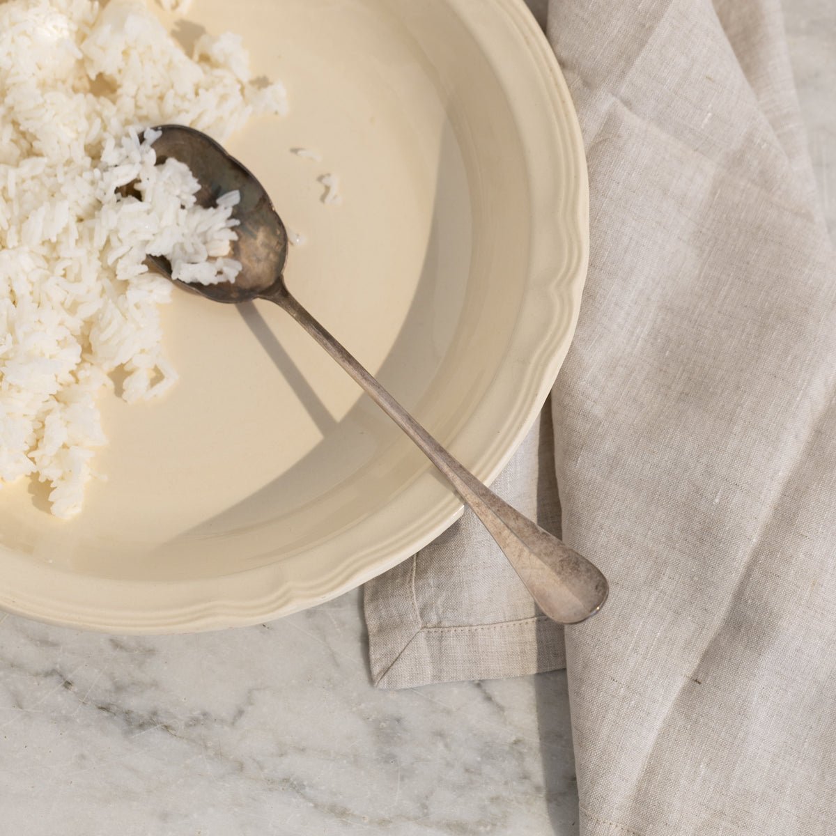 Silver Serving Spoon & Ironstone Serving Bowl | The Patrick Orbe Collection - elsie green - the french kitchen