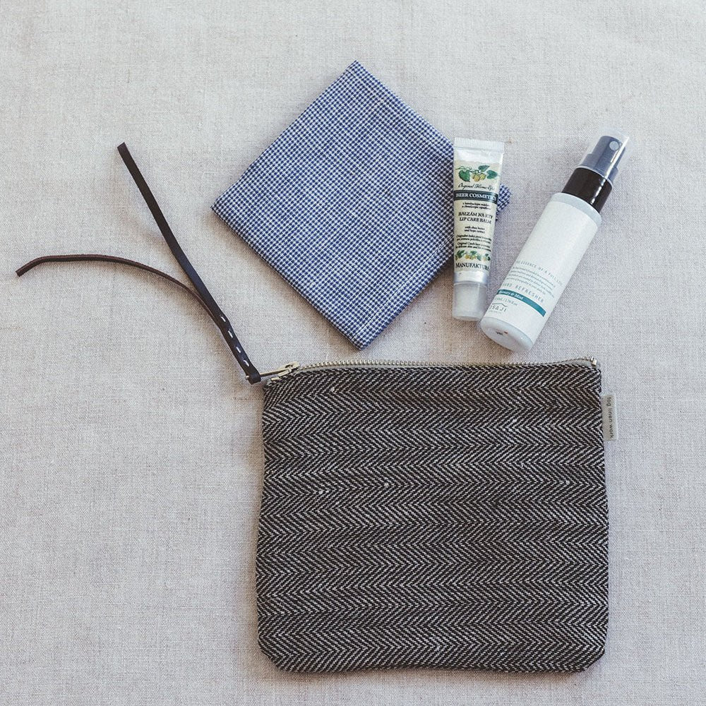 Small Canna Pouch | Herringbone - elsie green - textiles