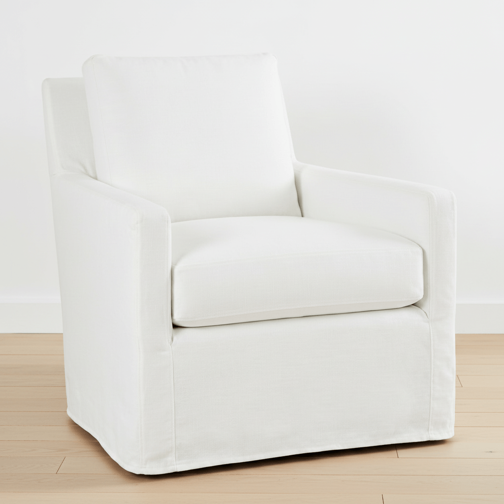 Square Arm Slipcovered Chair - elsie green - Furniture