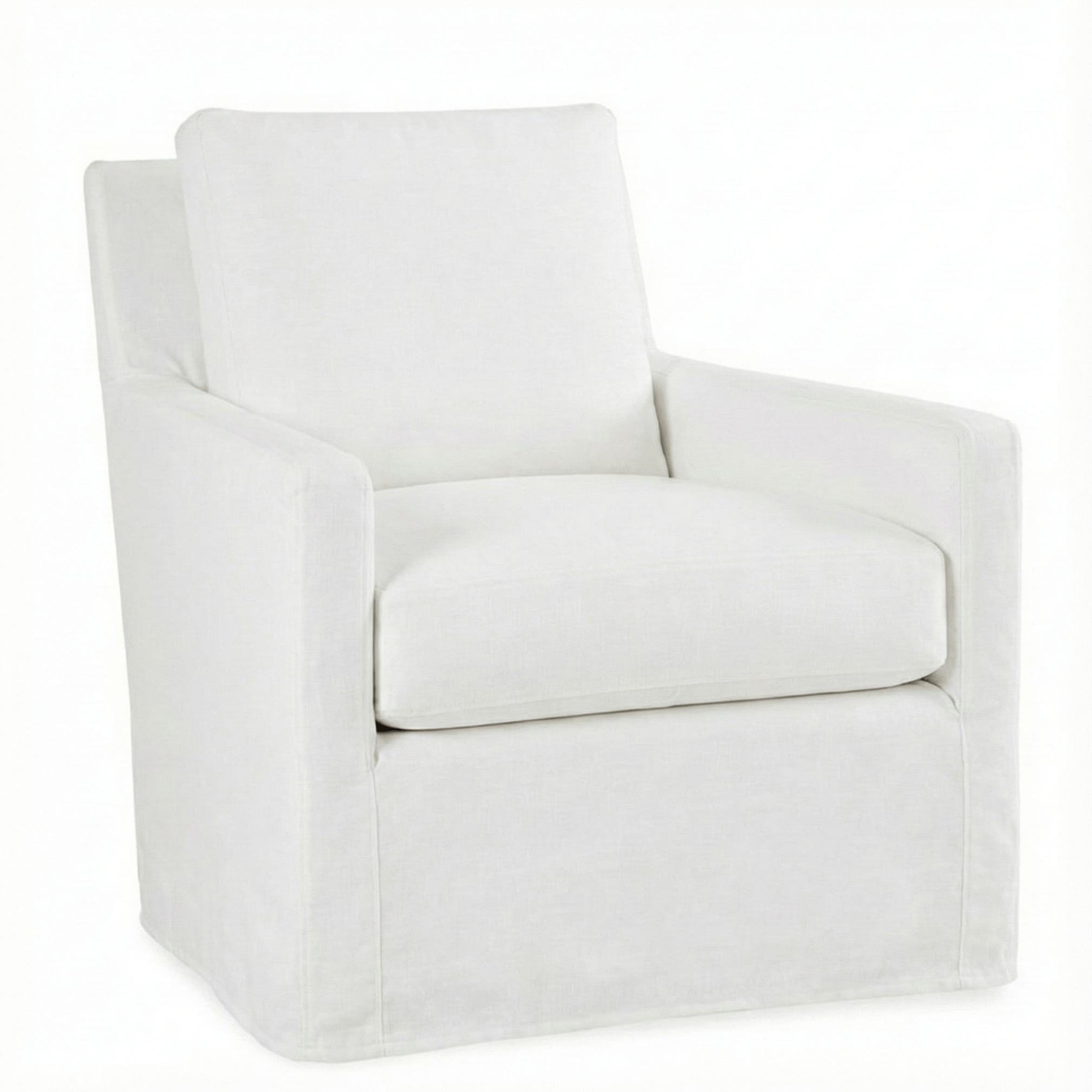 Square Arm Slipcovered Chair - elsie green - Furniture