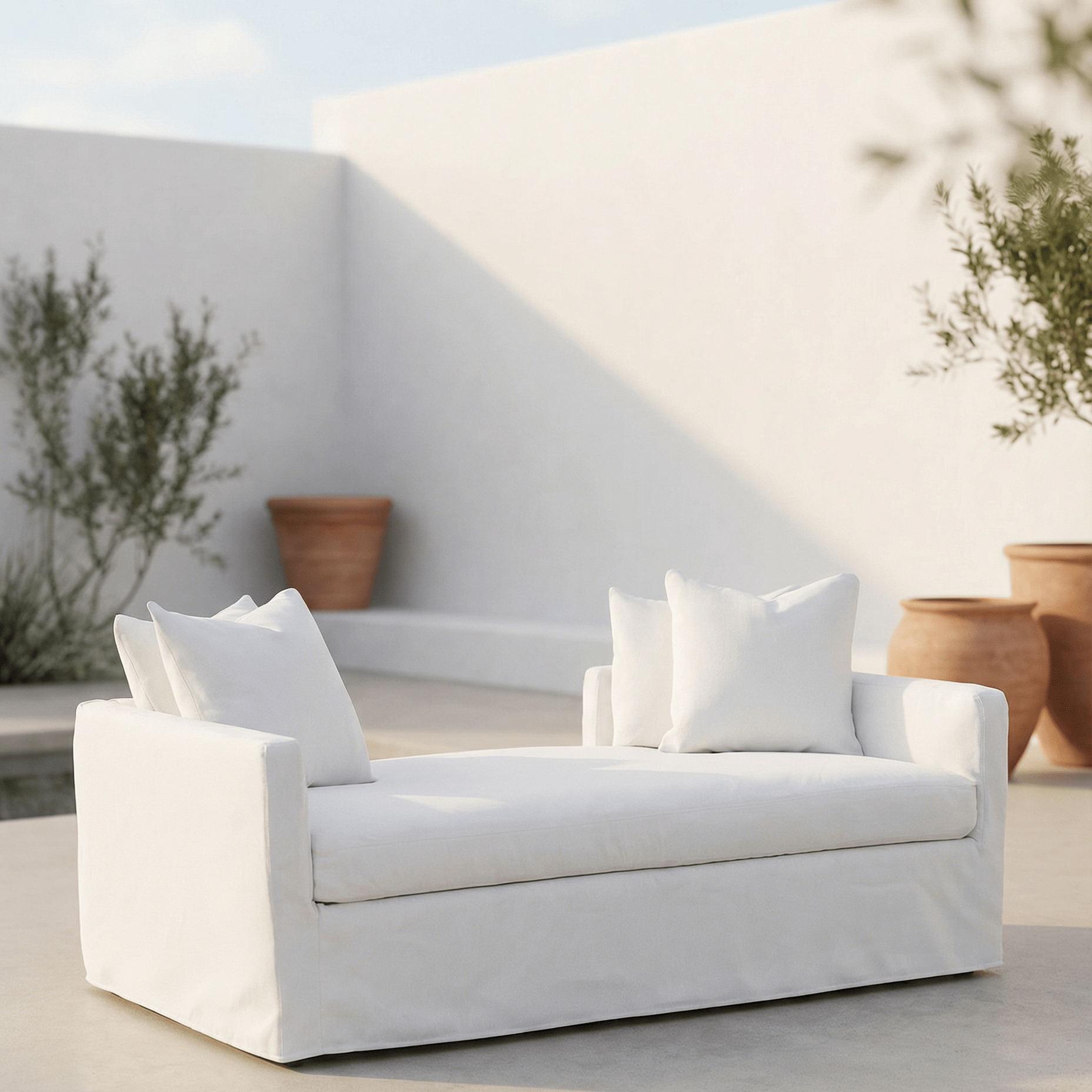 St. Tropez Outdoor Slipcovered Daybed - elsie green -