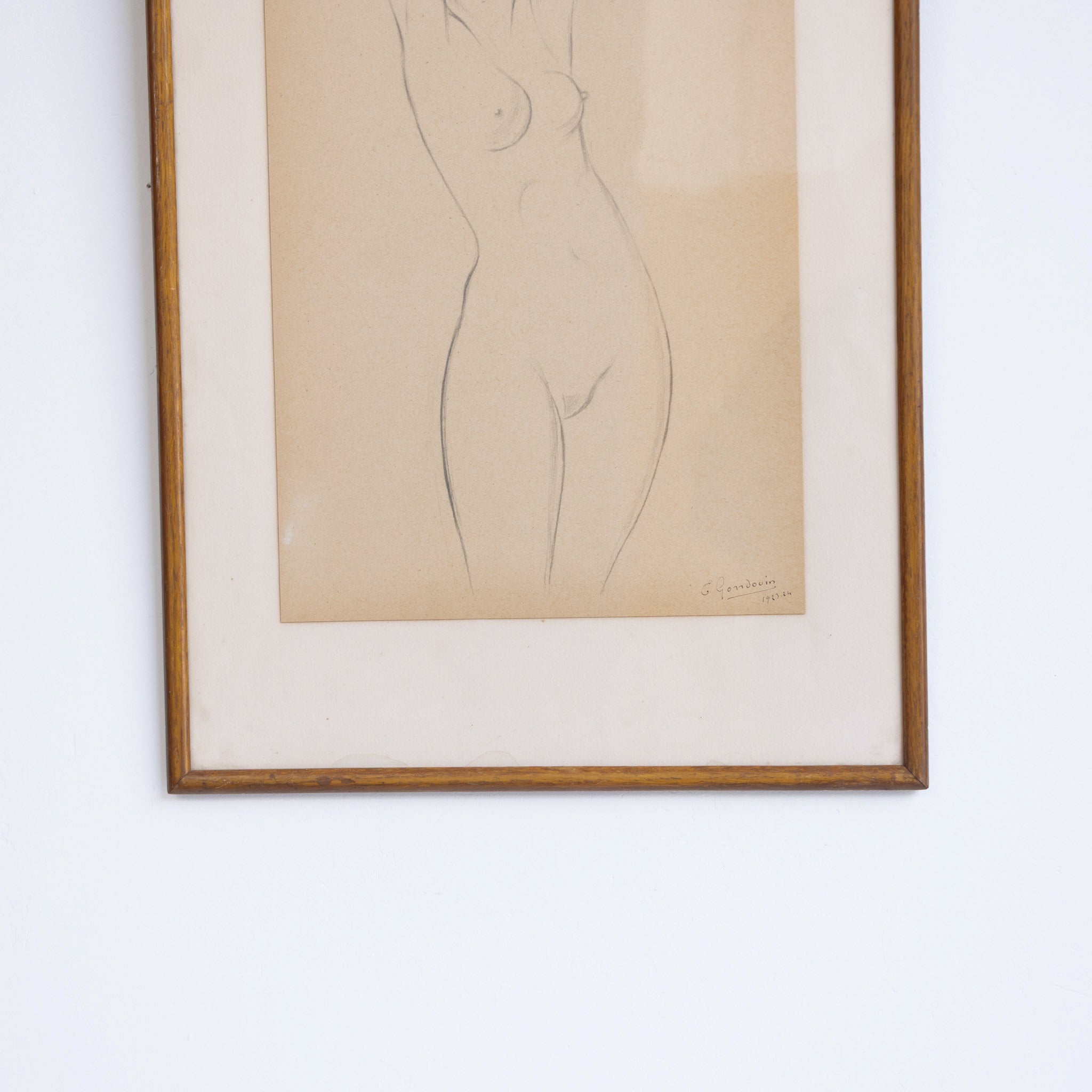 Standing Nude in Pencil | Emmanuel Gondouin 1923 - 24 - elsie green - art