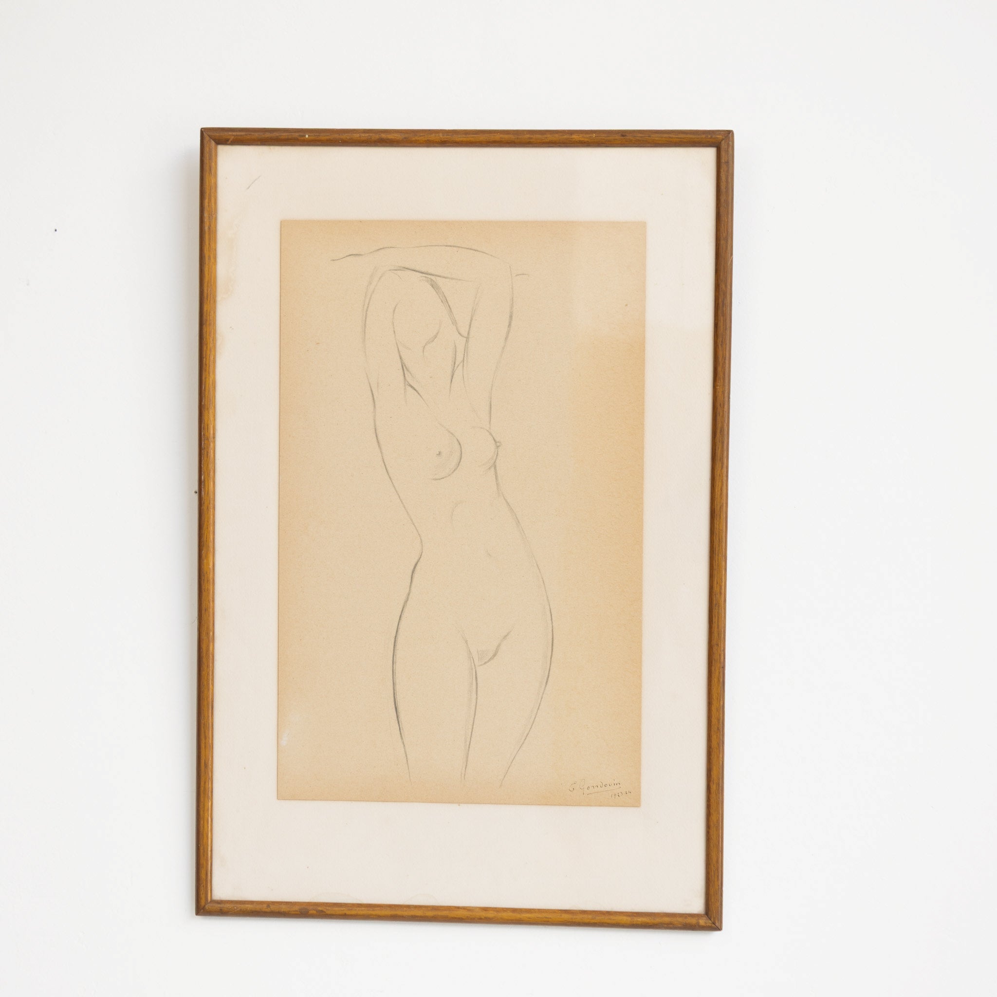 Standing Nude in Pencil | Emmanuel Gondouin 1923 - 24 - elsie green - art