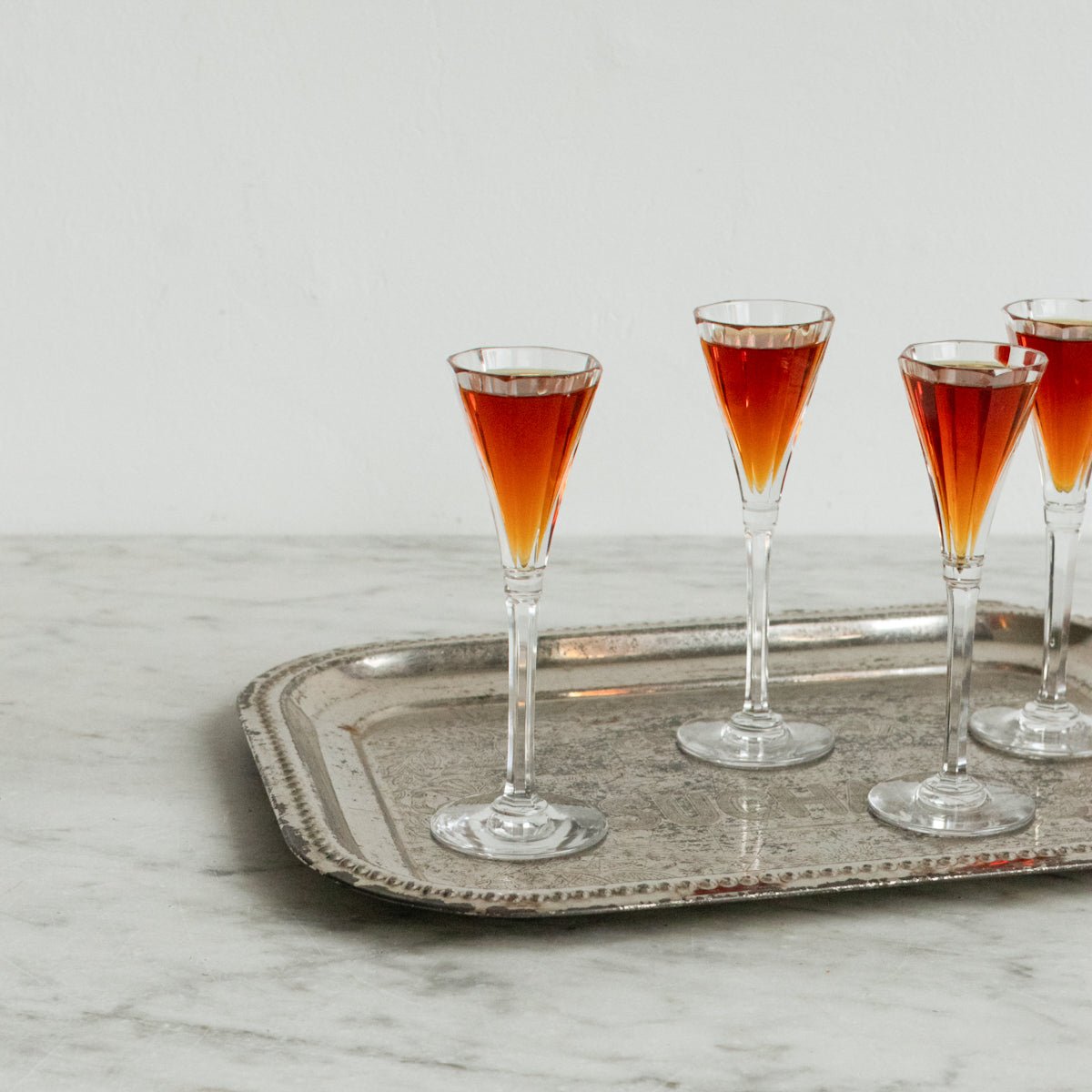 Stemmed Crystal Shot Glass Set Of 4 - elsie green - The French Kitchen