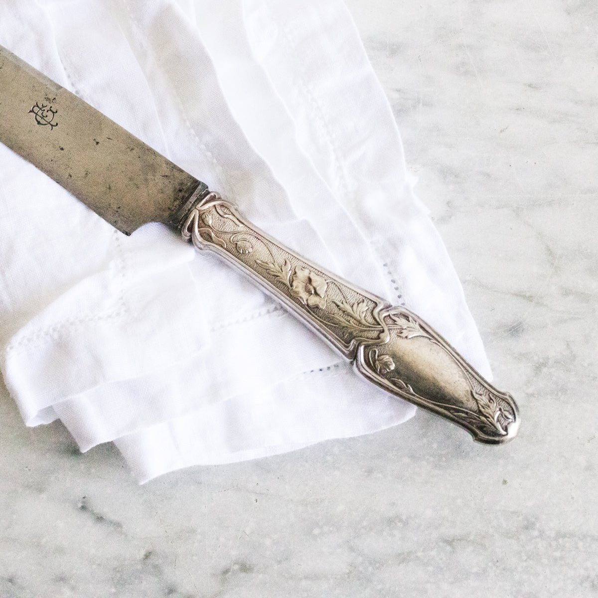 Sterling Art Nouveau Carving Knife - elsie green - French Kitchen