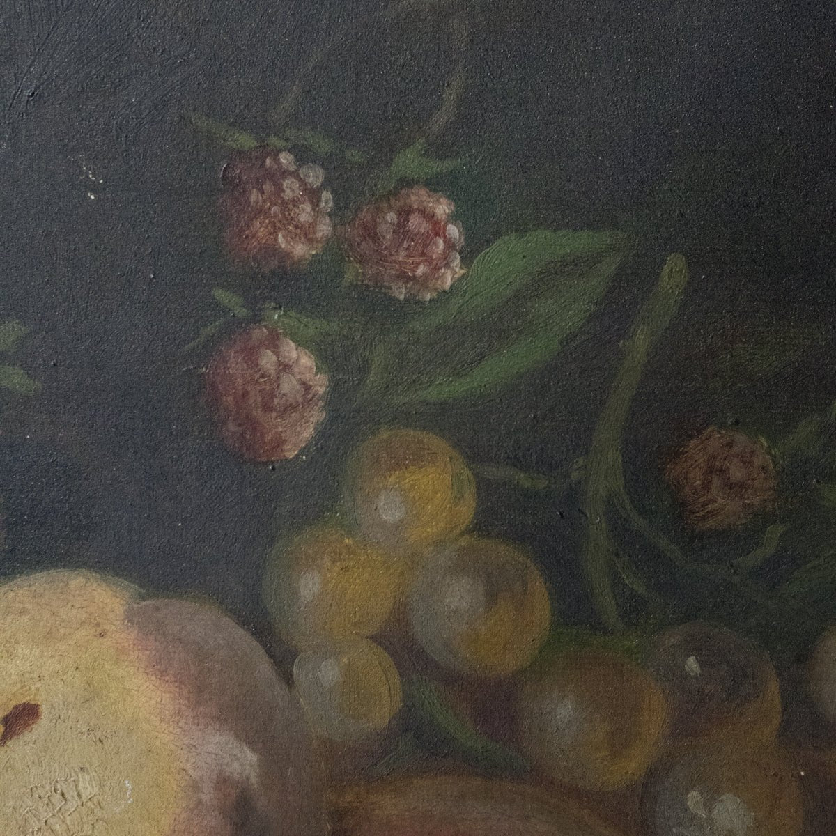 Still Life With Apples And Grapes Oil Painting - elsie green - Art