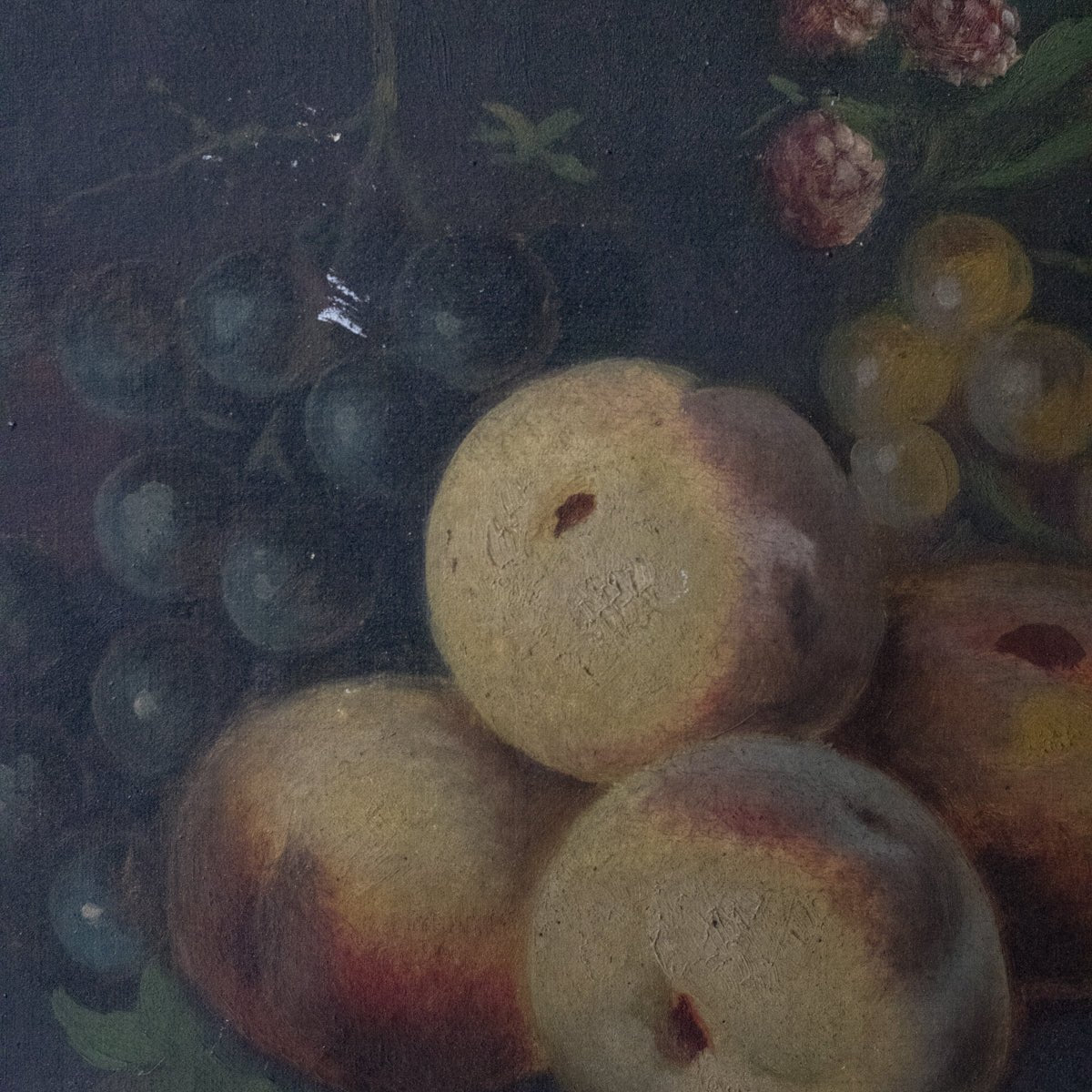 Still Life With Apples And Grapes Oil Painting - elsie green - Art