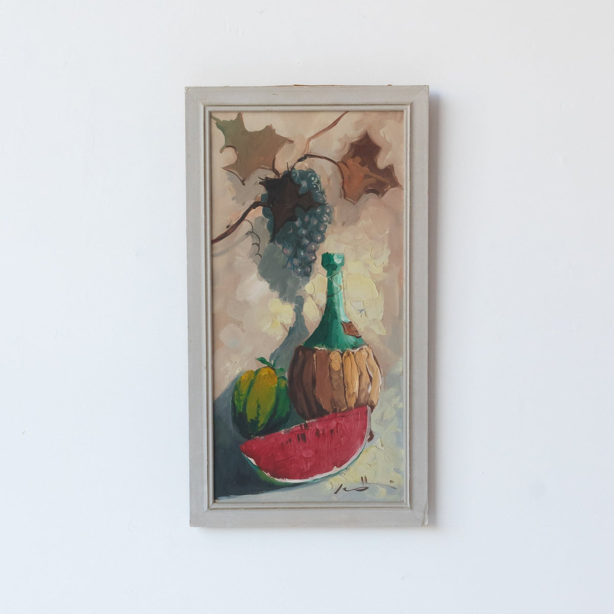 Still Life with Grapes and Wine Oil Painting - elsie green - art