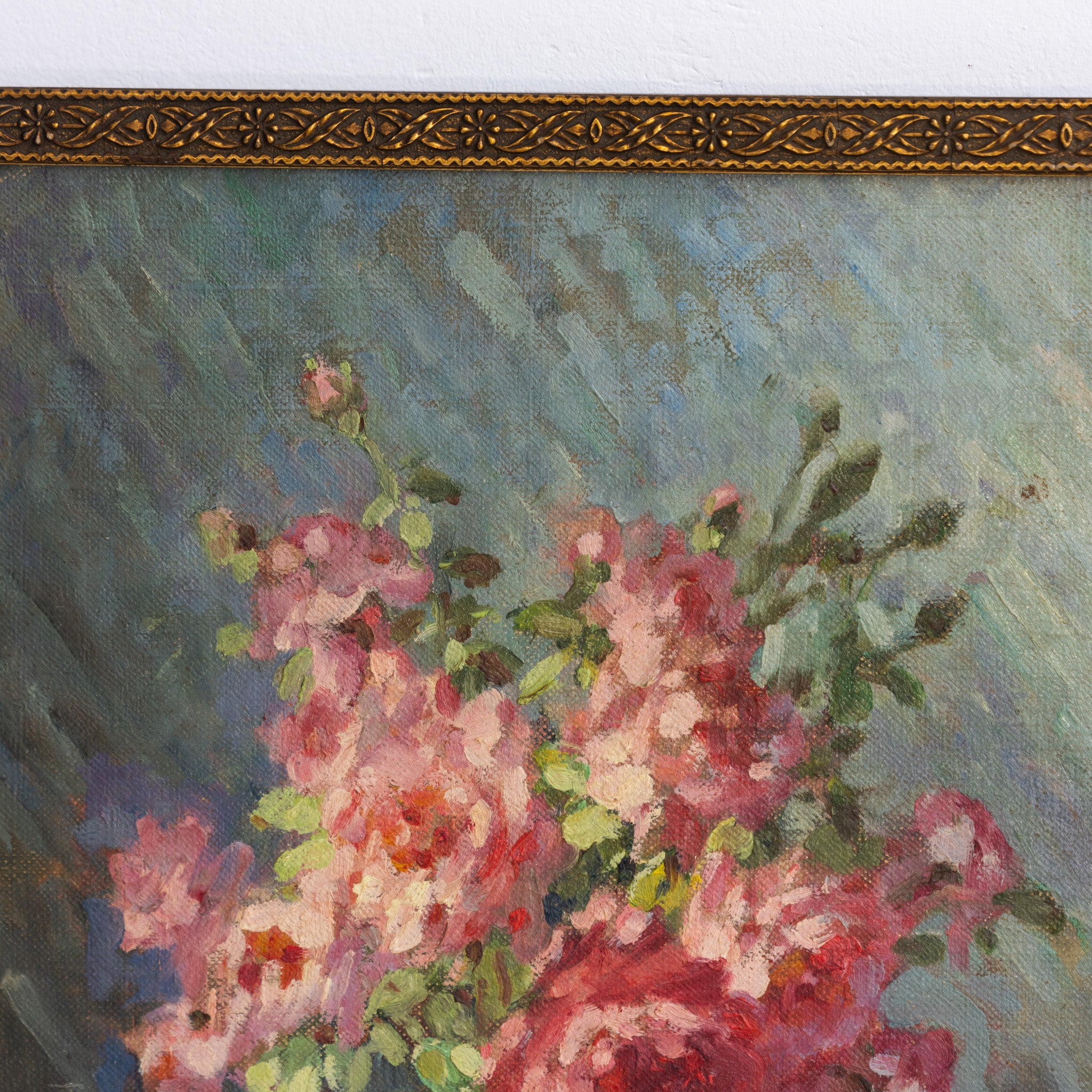 Still Life with Pink Flowers Oil Painting - elsie green - art