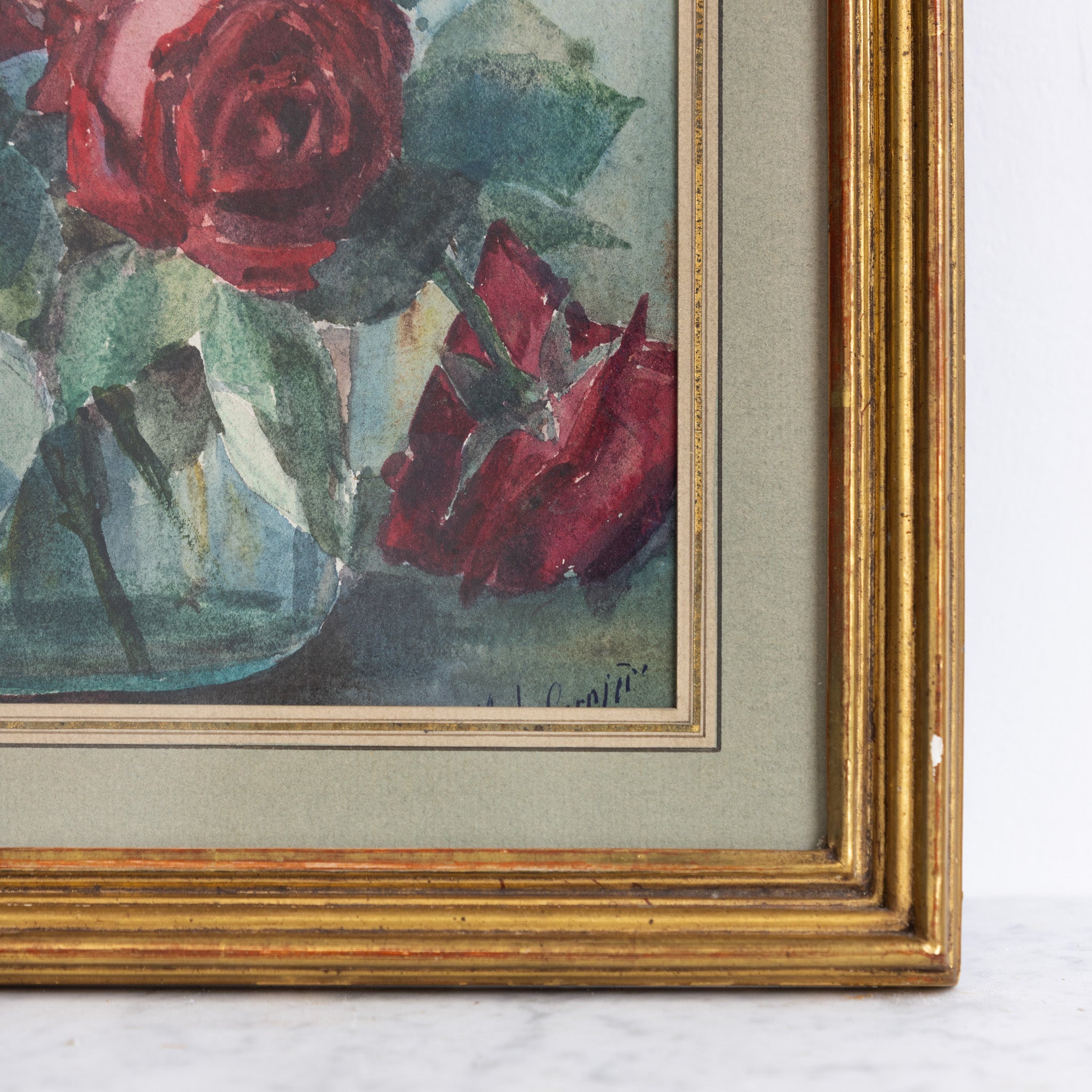 Still Life with Roses Watercolor Painting - elsie green - art