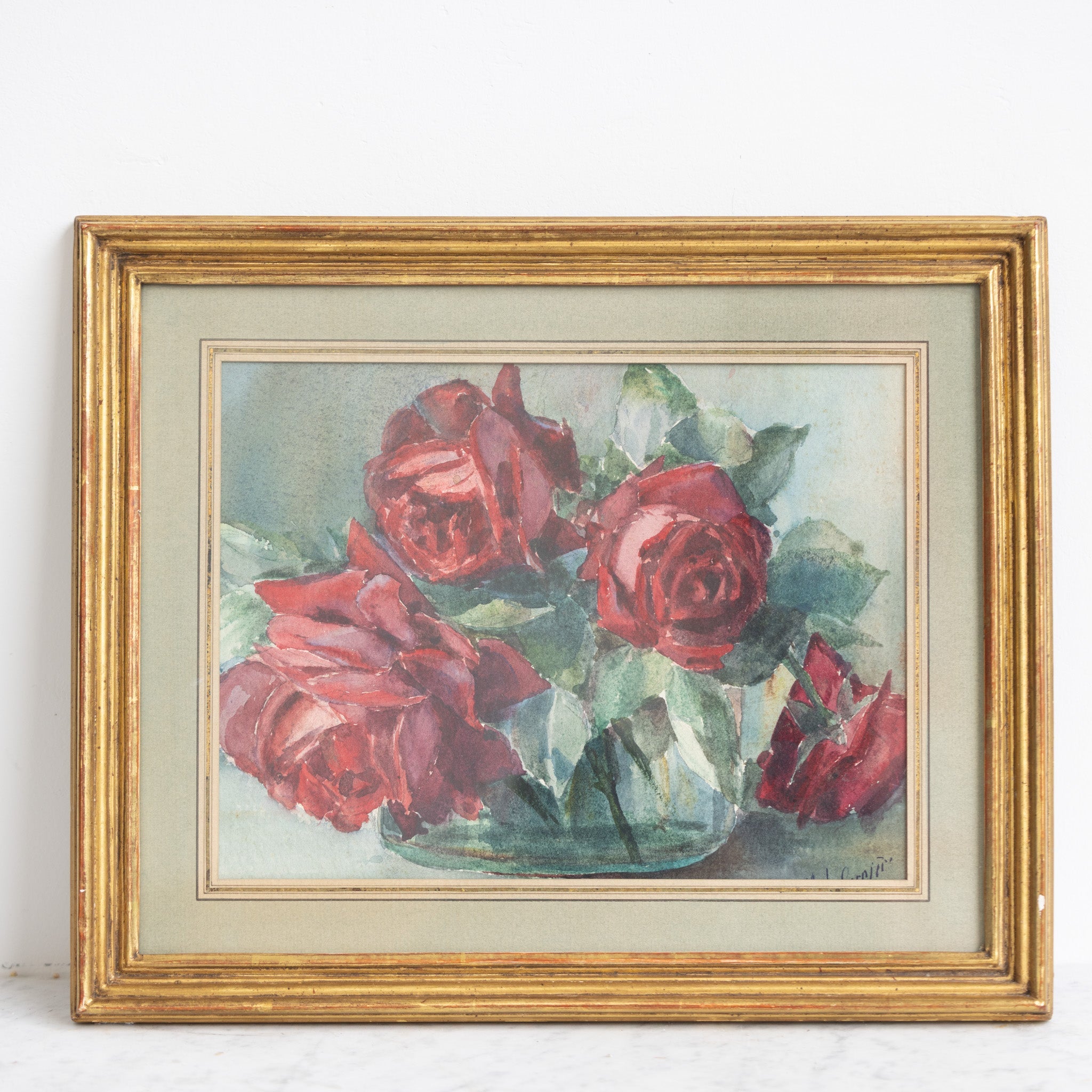 Still Life with Roses Watercolor Painting - elsie green - art