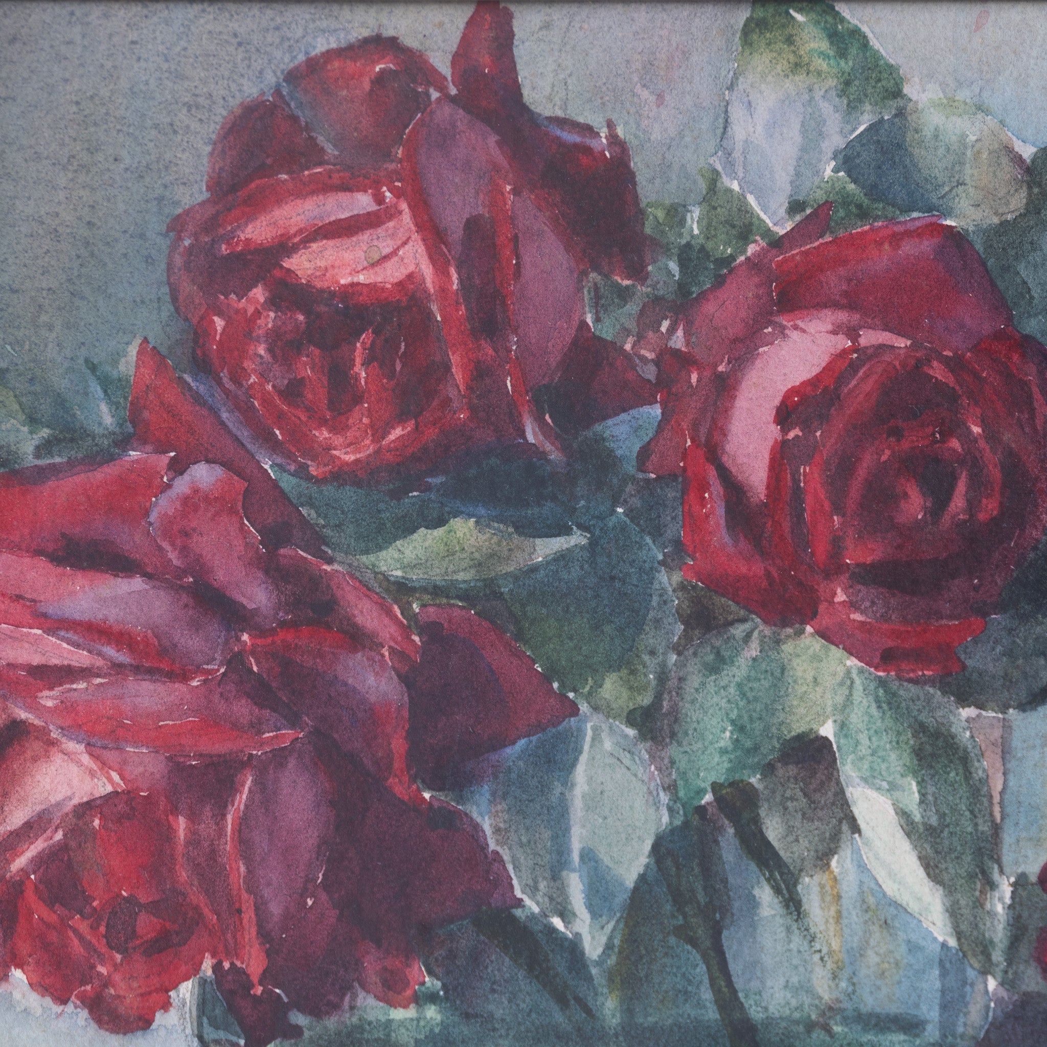 Still Life with Roses Watercolor Painting - elsie green - art