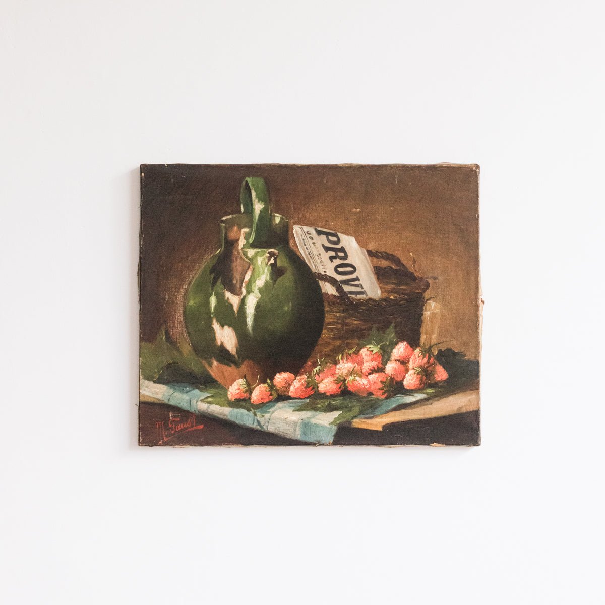 Still Life with Strawberries Oil Painting - elsie green - art