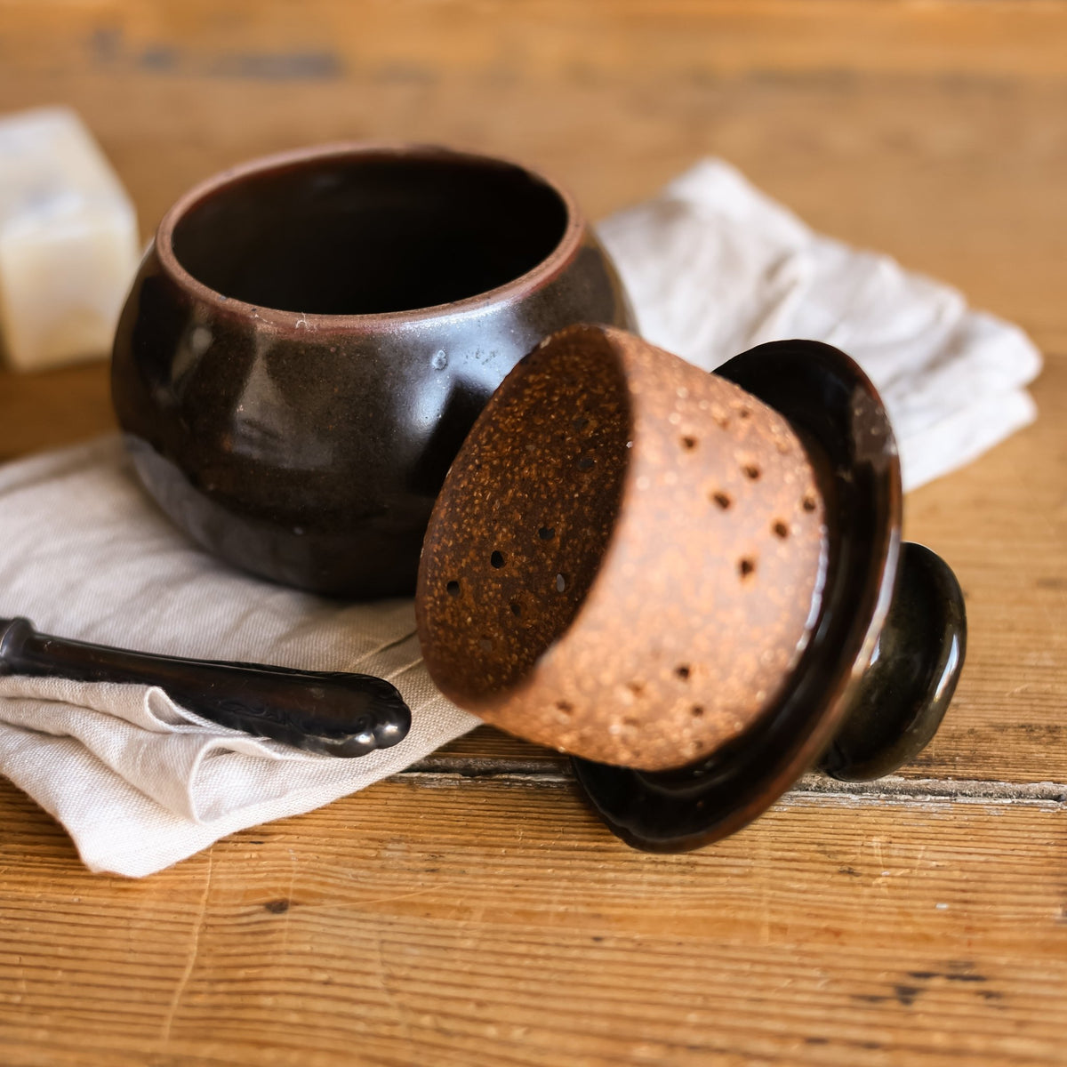 Stoneware Butter Keeper | Signed by Artist - elsie green - the french kitchen