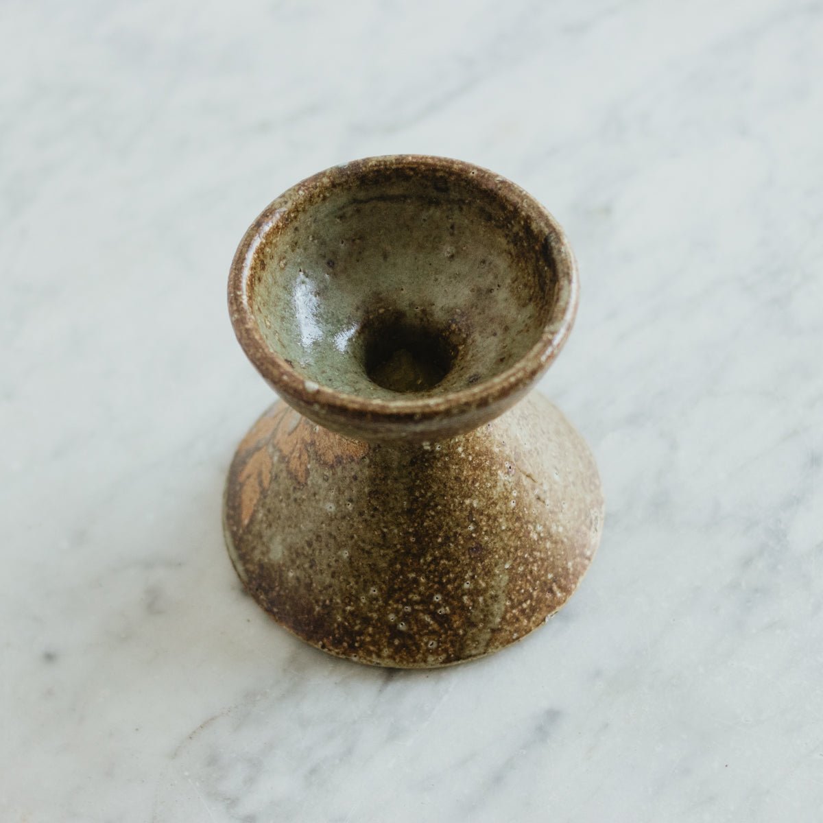 Stoneware Candlestick with Botanical Imprint - elsie green - art