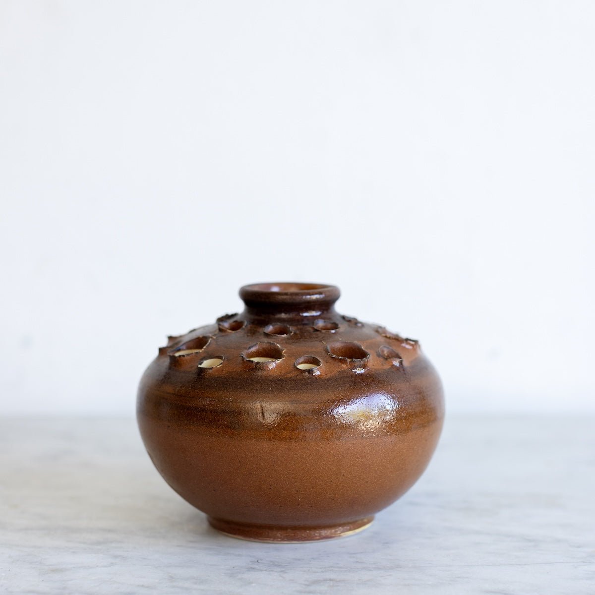 Stoneware Flower Frog | Signed by Artist - elsie green - decor
