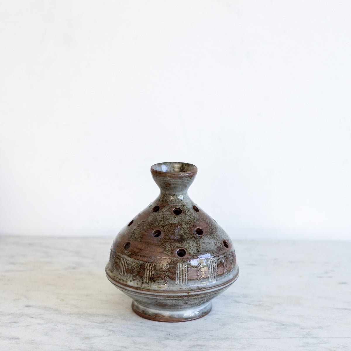 Stoneware Flower Frog | Signed by Artist - elsie green - decor