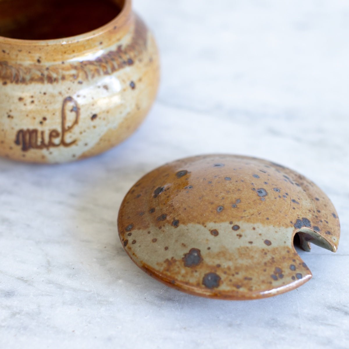 Stoneware Honey Pot | Signed by Artist - elsie green - The French Kitchen