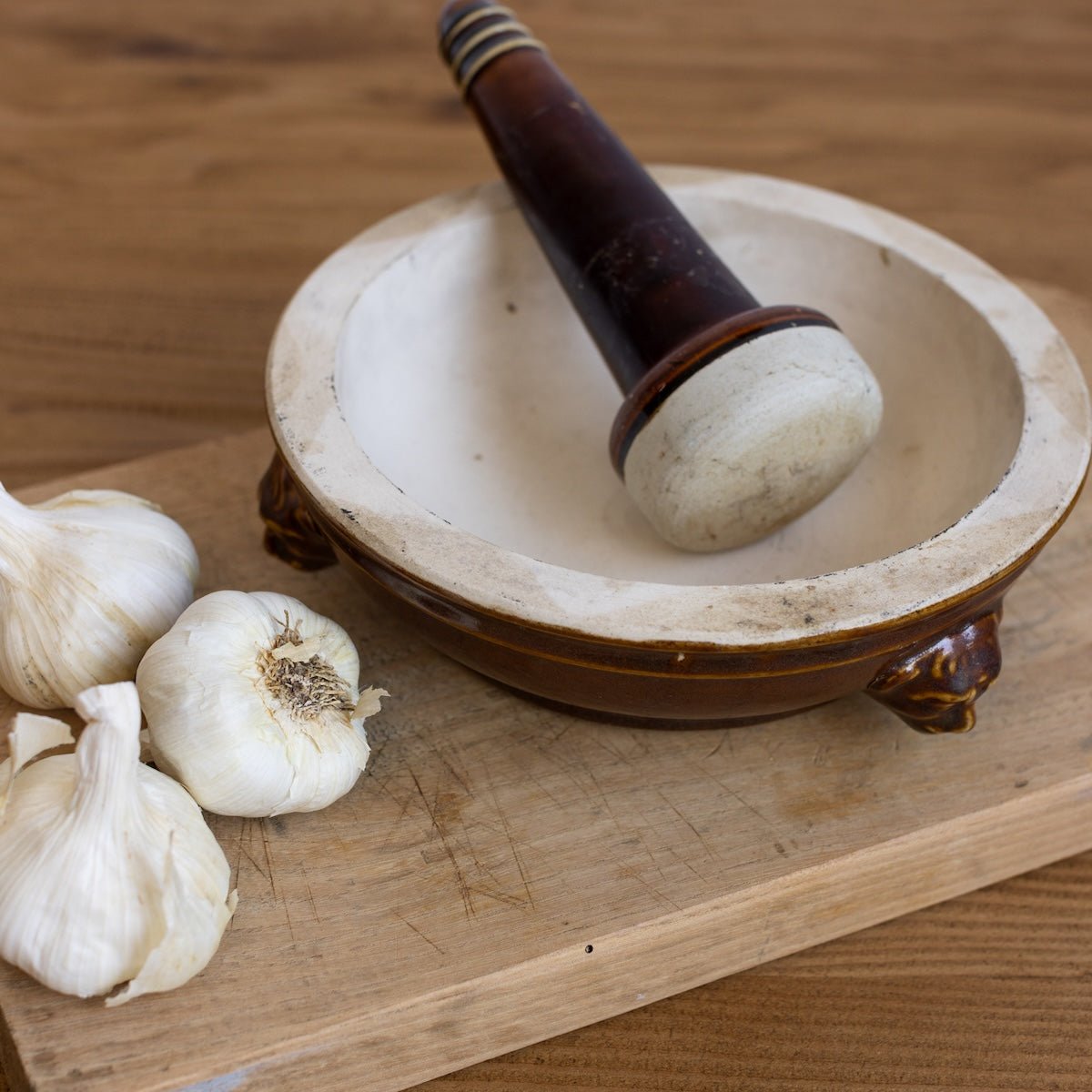Stoneware Lion Mortar & Pestle - elsie green - the french kitchen