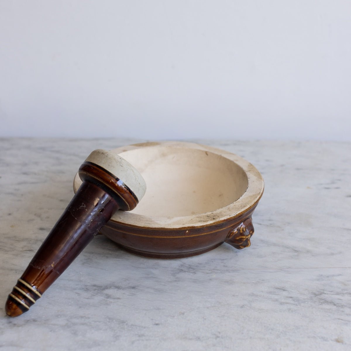 Stoneware Lion Mortar & Pestle - elsie green - the french kitchen
