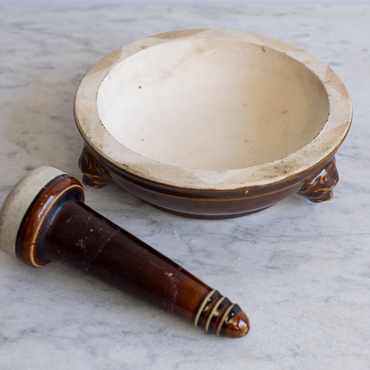 Stoneware Lion Mortar & Pestle - elsie green - the french kitchen