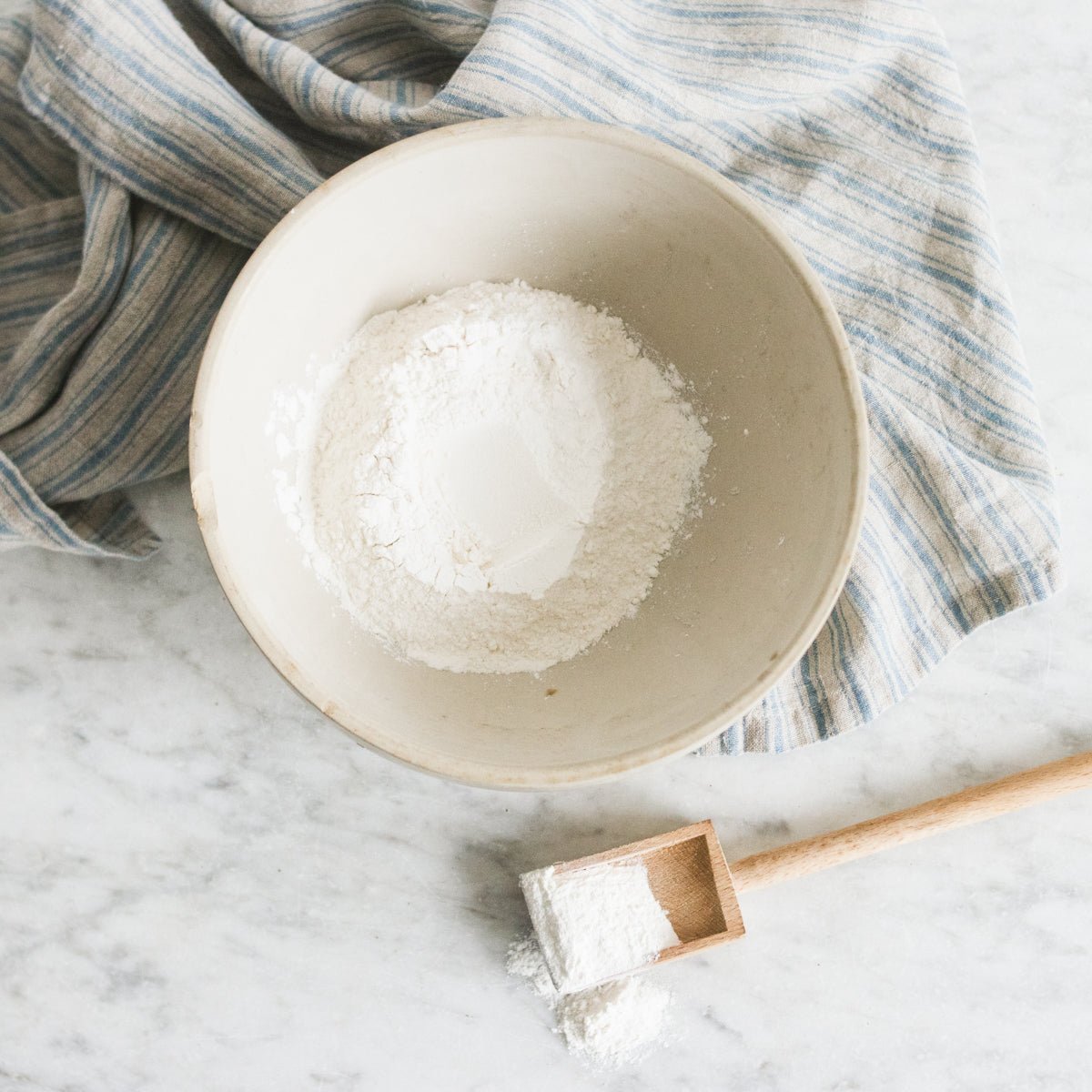 Stoneware Mixing Bowl with Wood Spoon - elsie green - the french kitchen