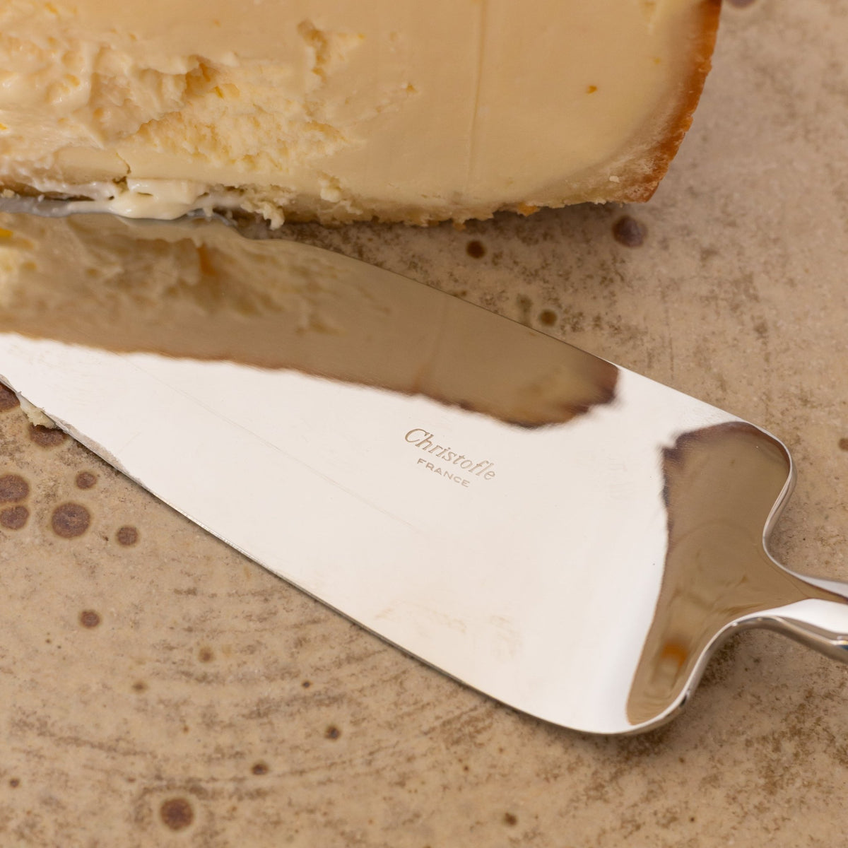 Stoneware Platter with Christofle Pie Server - elsie green - the french kitchen