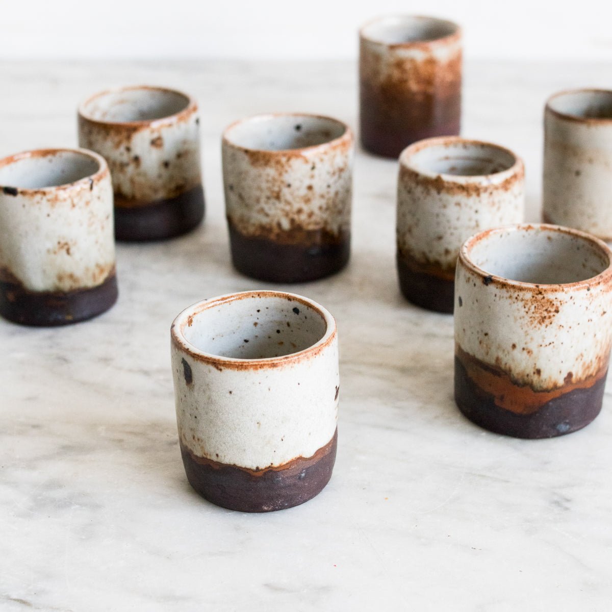 Stoneware Shot Glass Set of 8 - elsie green - the french kitchen