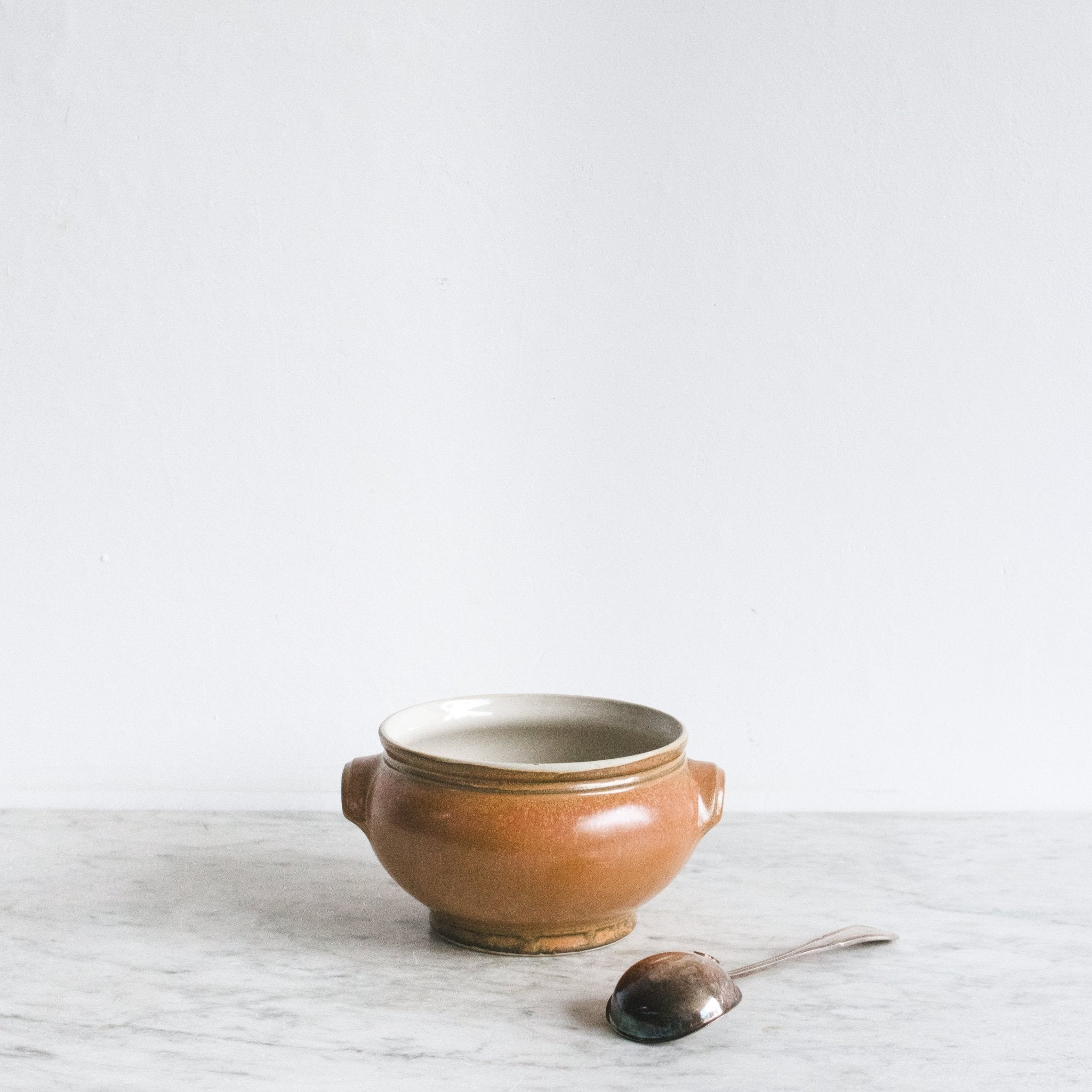 Stoneware Tureen With Silver Ladle - elsie green - The French Kitchen