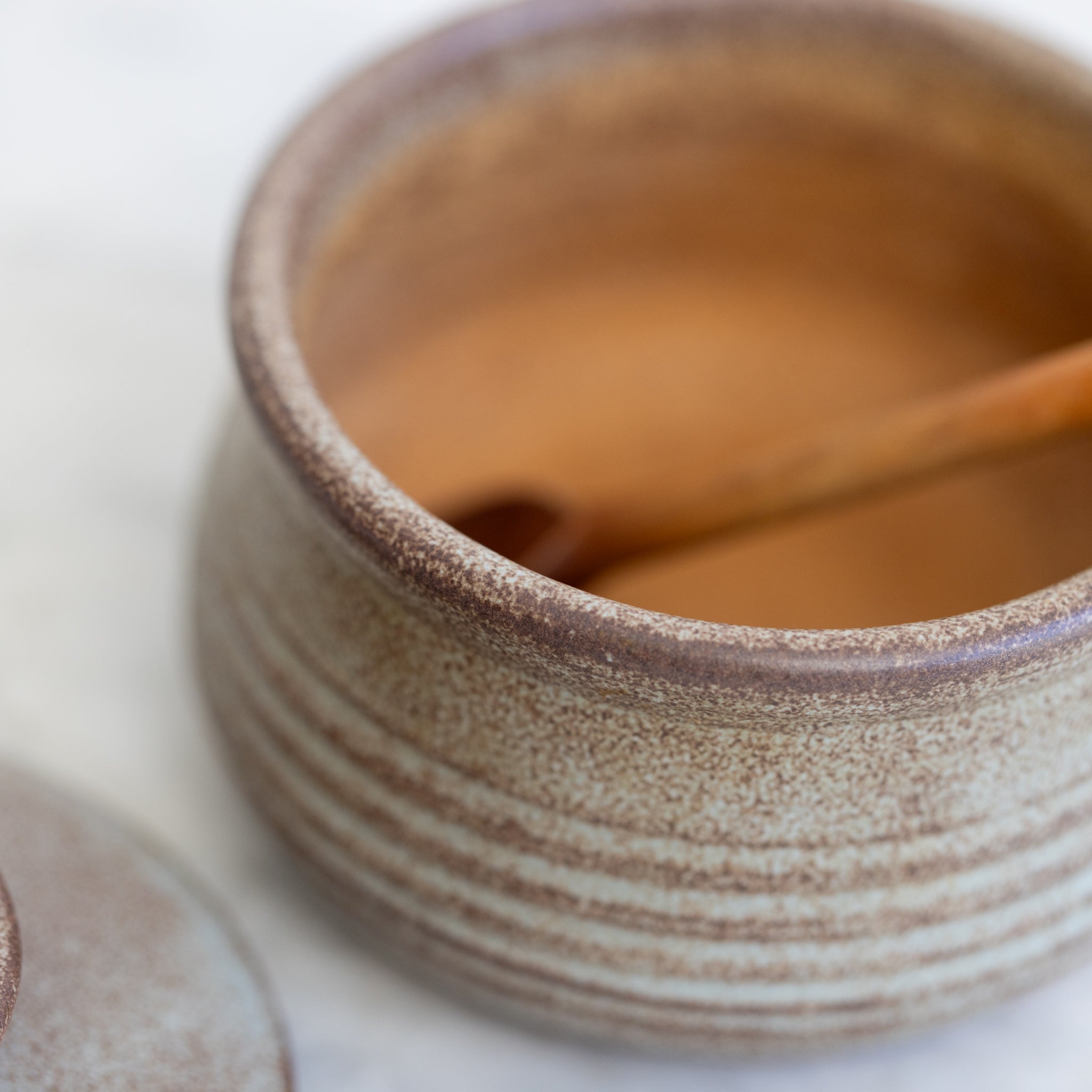 Stoneware Vallauris Mustard Pot - elsie green - the french ktichen