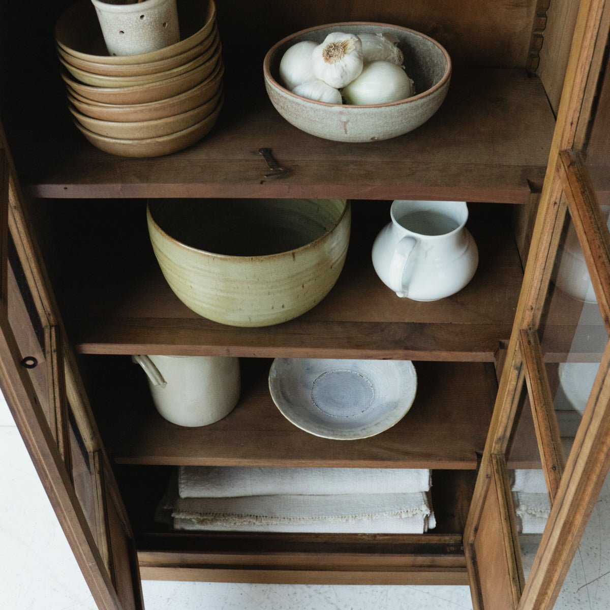 Tall Antique Vitrine - elsie green - furniture