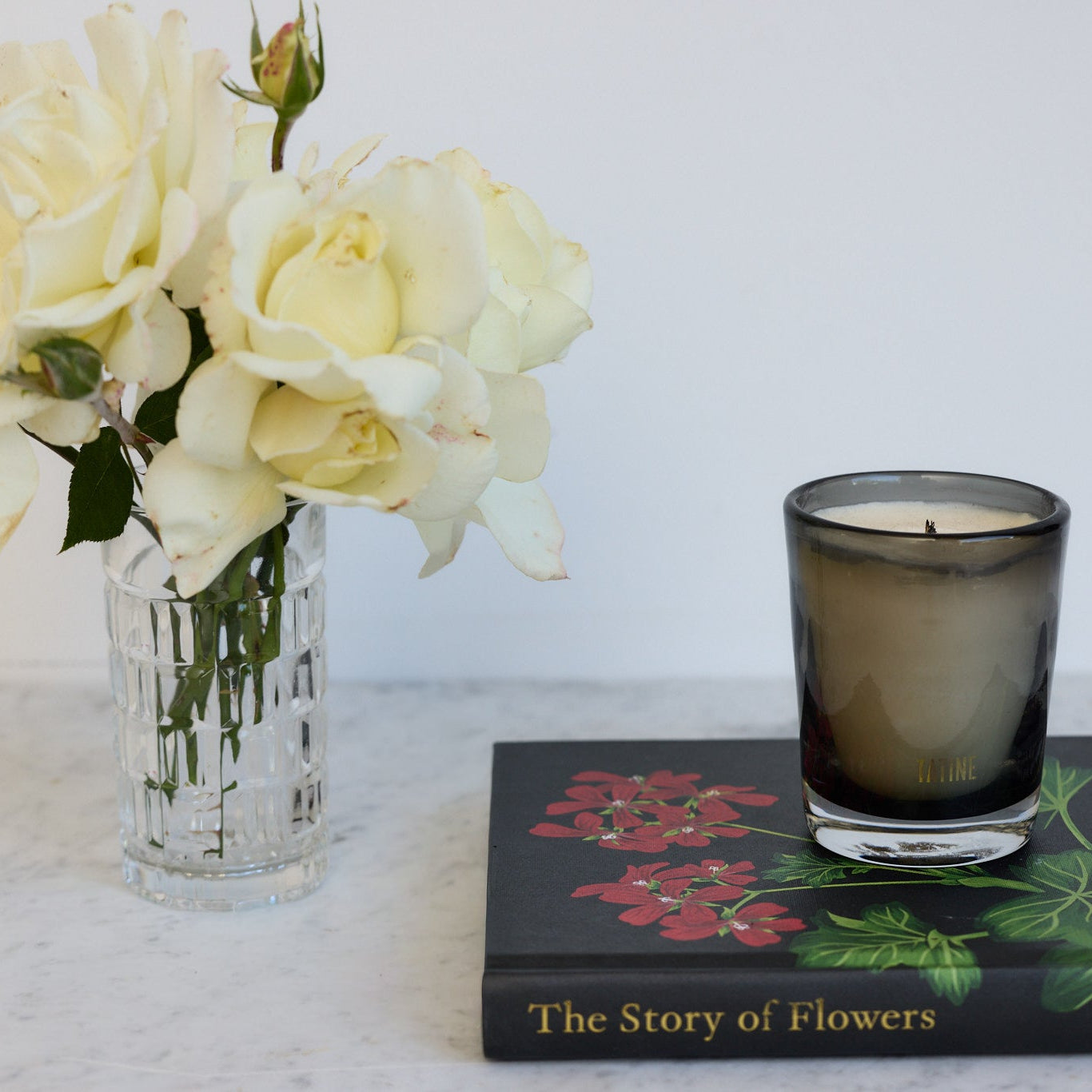 The Story of Flowers with Vintage Bud Vase and Tatine Scented Candle - elsie green - decor