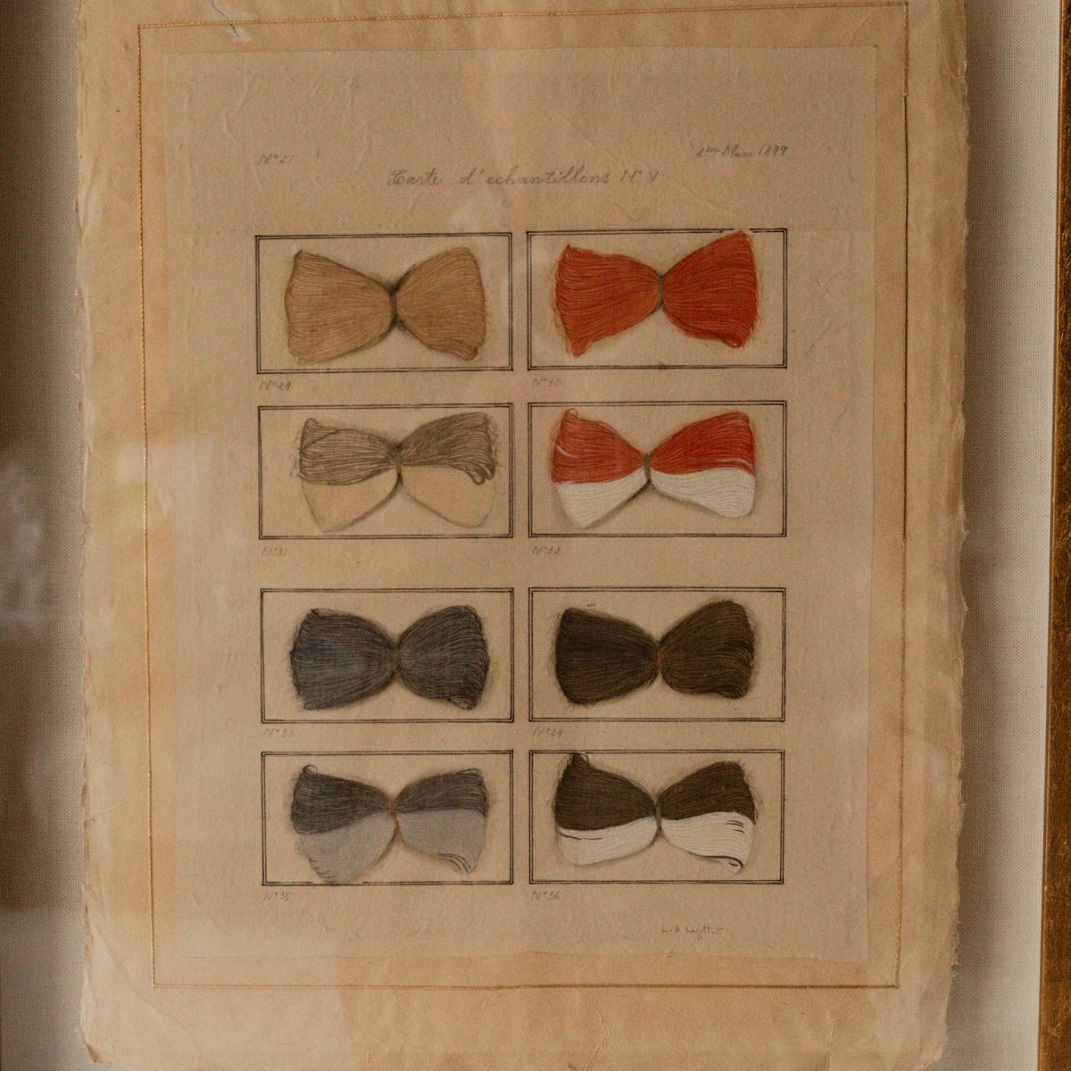 Thread Swatches Watercolor Painting | Dated 1895 - elsie green - art