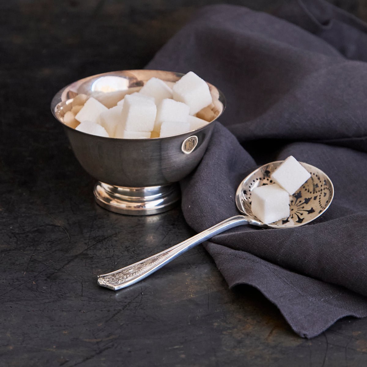 Tiffany and Co. Sterling Sugar Spoon and Paul Revere Silver Bowl | The Patrick Orbe Collection - elsie green - the french kitchen