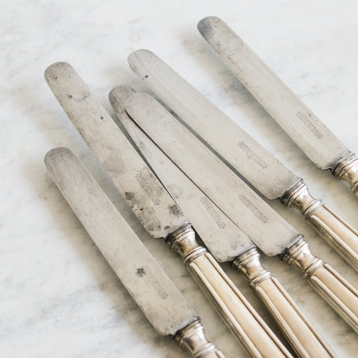 Touron-Parisot Sterling Knife with Paris Stamp Set of 6 - elsie green - the french kitchen