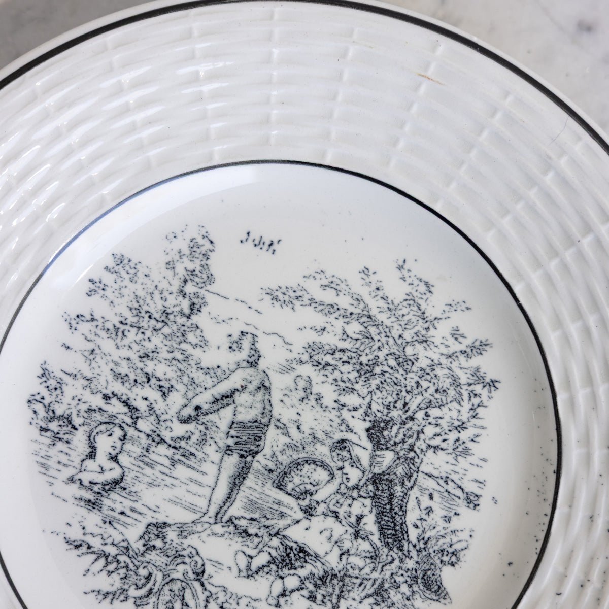 Transferware Les Mois Conversation Plate Set of 5 - elsie green - the french kitchen