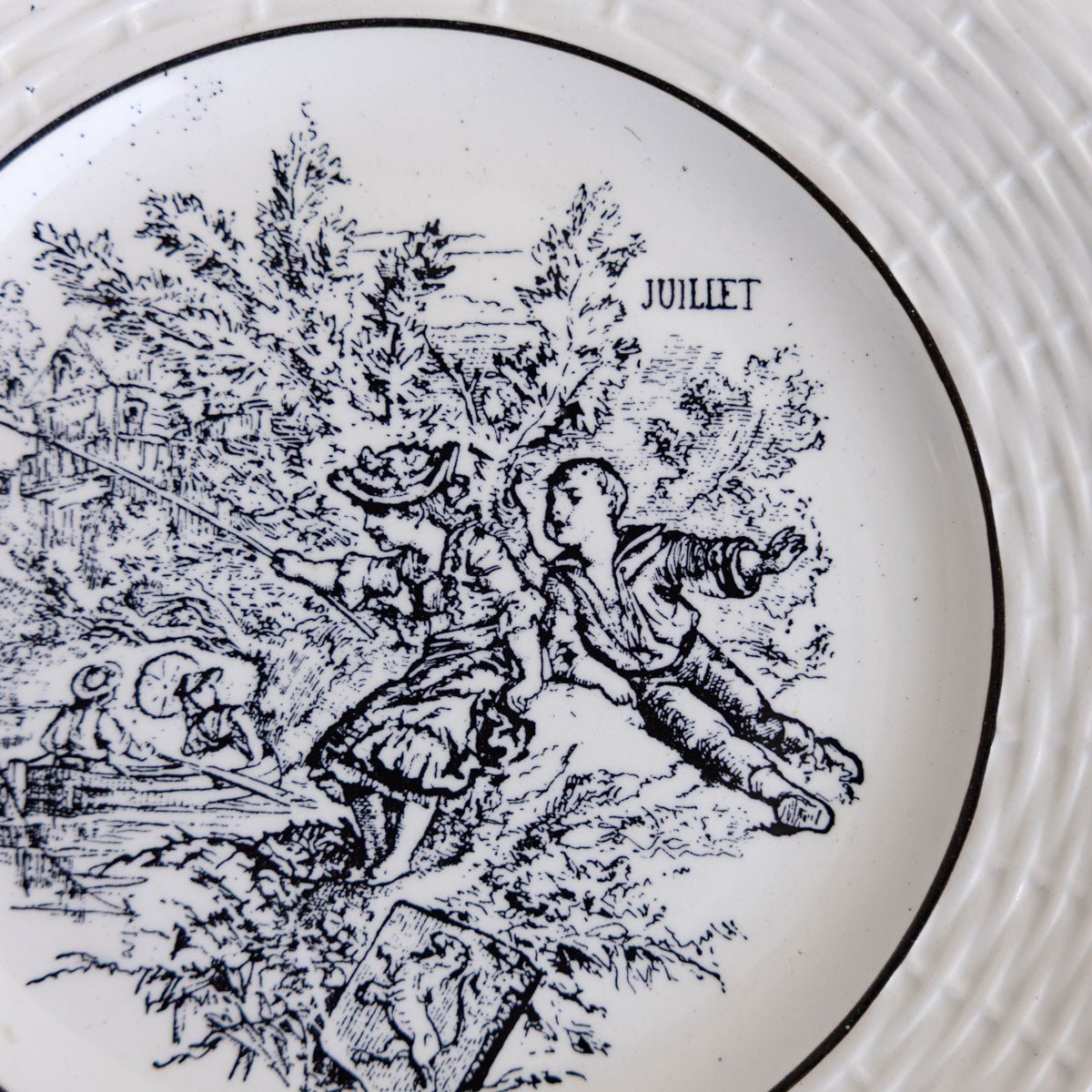 Transferware Les Mois Conversation Plate Set of 5 - elsie green - the french kitchen