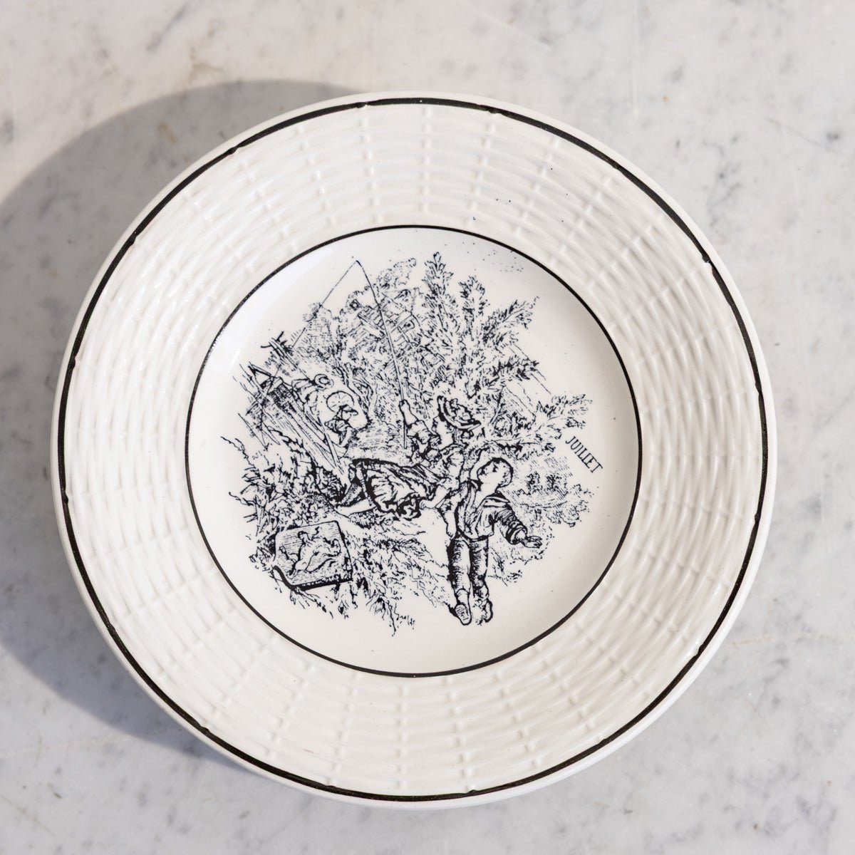 Transferware Les Mois Conversation Plate Set of 5 - elsie green - the french kitchen