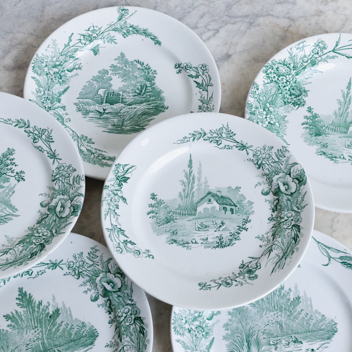 Transferware Plate With Ducks Set Of 12 - elsie green - The French Kitchen