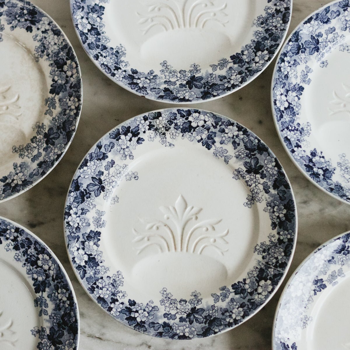 Transferware Recamier Artichoke Plate Set of 6 - elsie green - the french kitchen