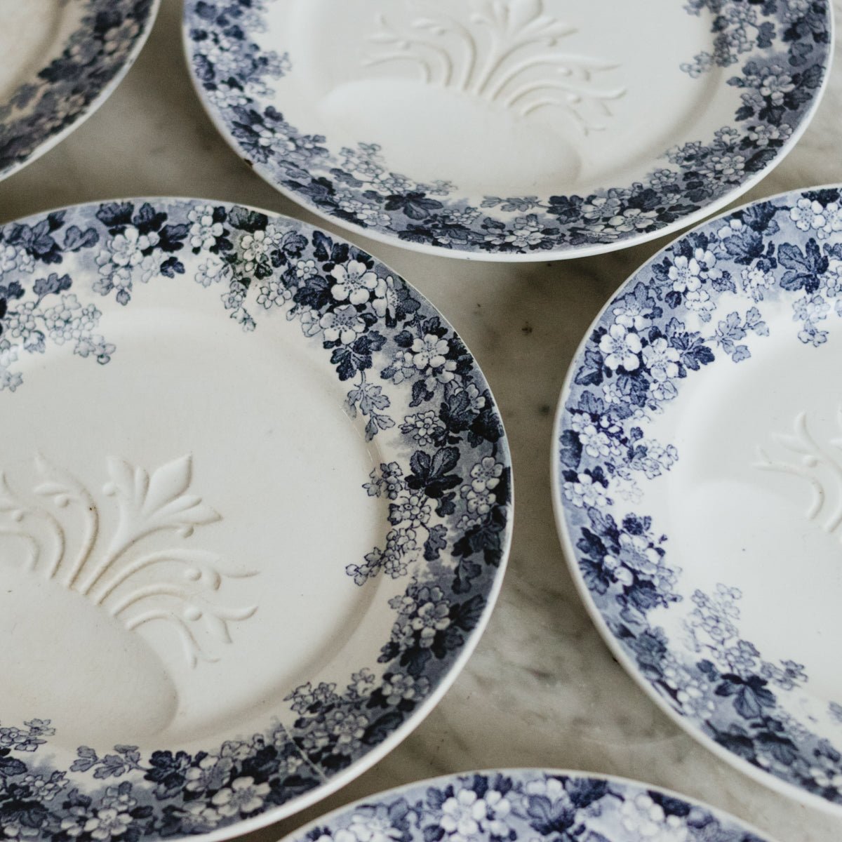 Transferware Recamier Artichoke Plate Set of 6 - elsie green - the french kitchen