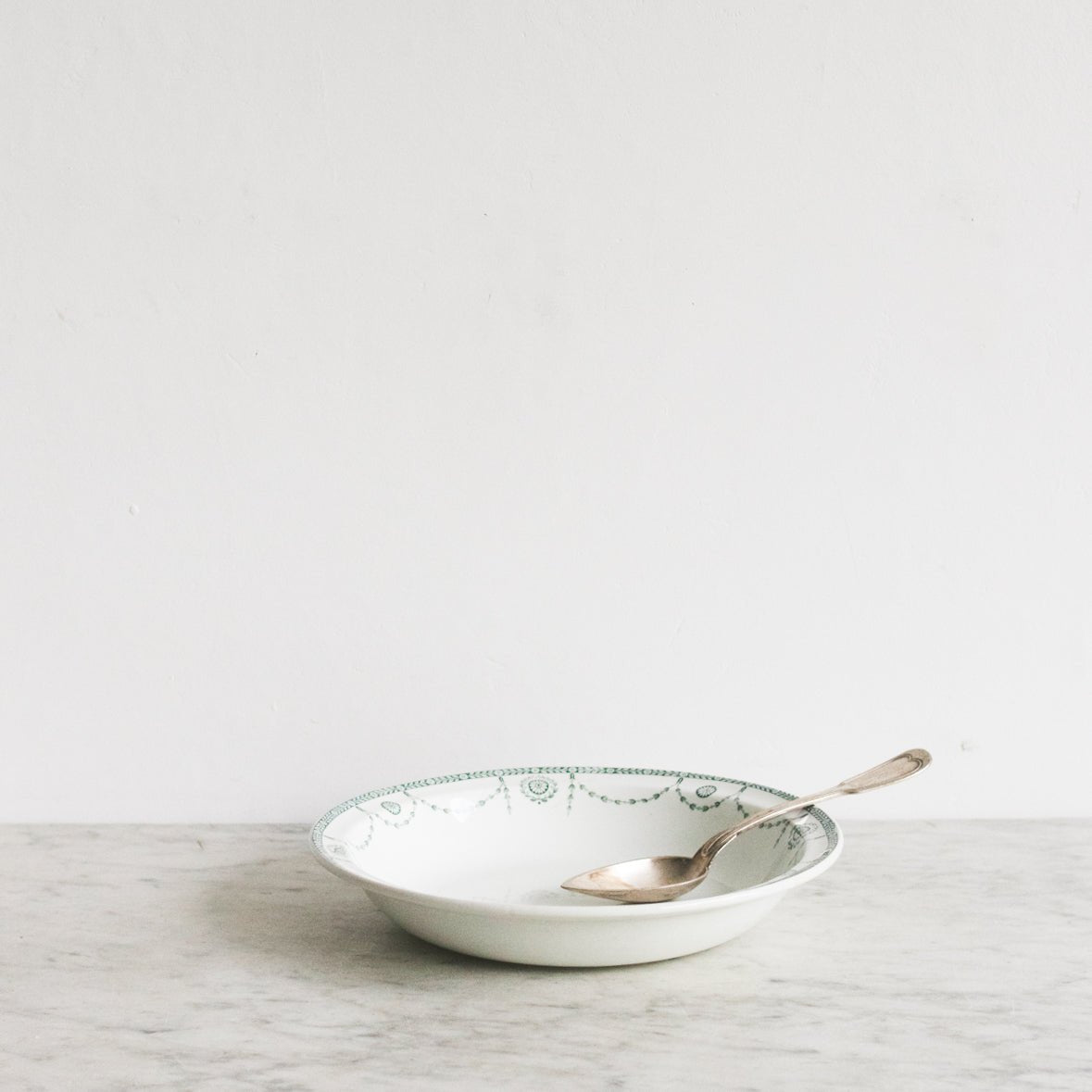 Transferware Serving Bowl with Silver Serving Spoon - elsie green - The French Kitchen