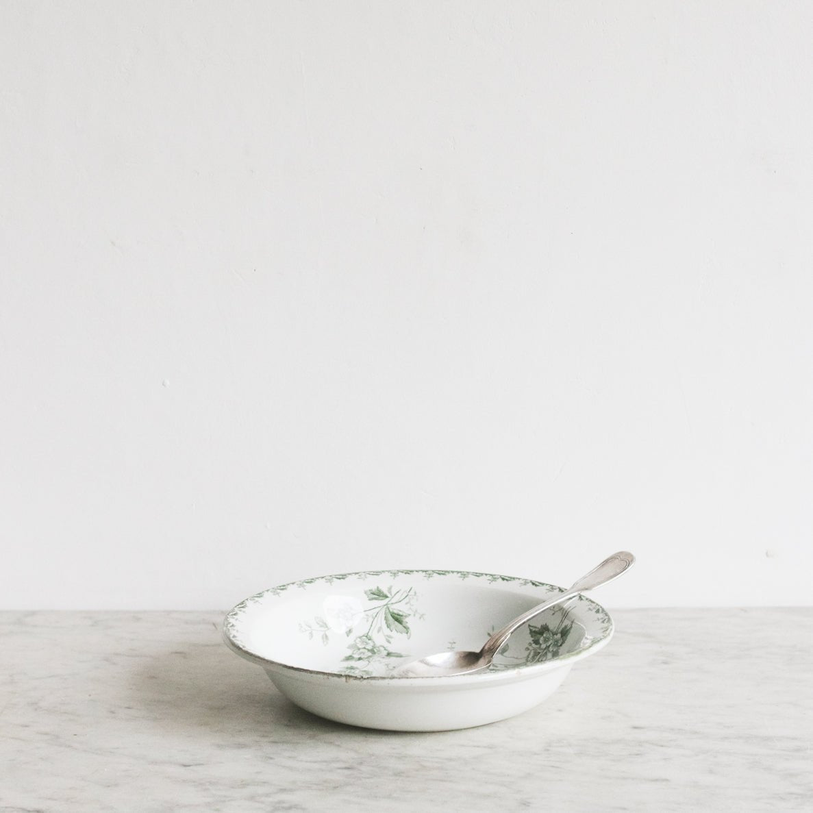 Transferware Serving Bowl with Silver Serving Spoon - elsie green - The French Kitchen