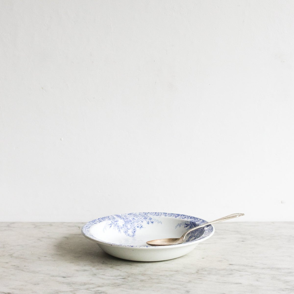 Transferware Serving Bowl with Silver Serving Spoon - elsie green - The French Kitchen