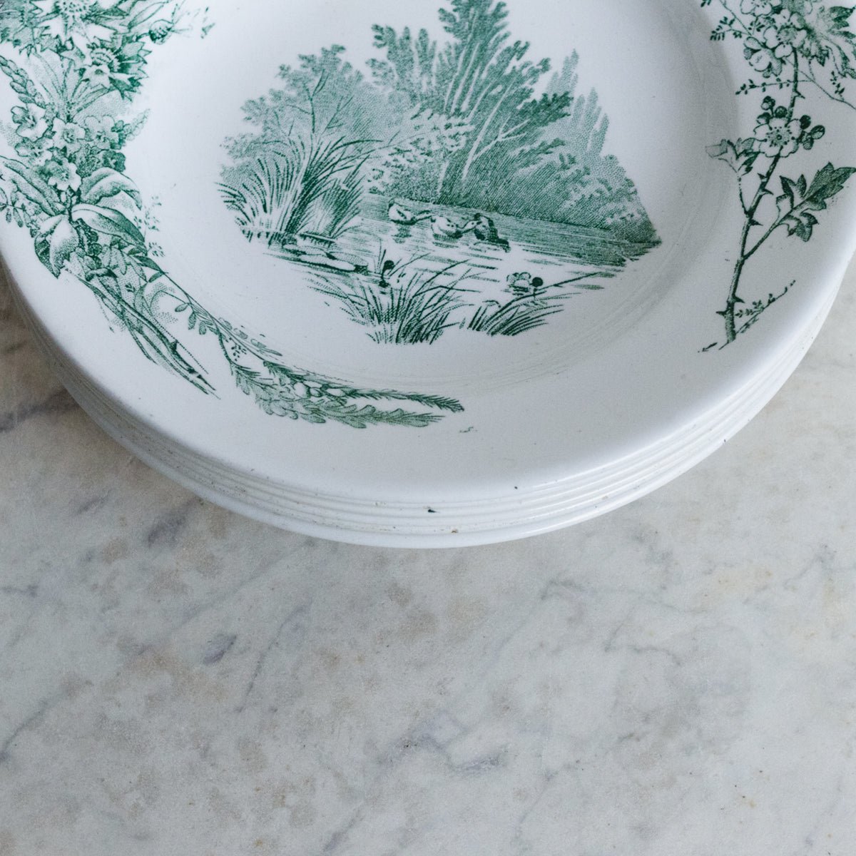 Transferware Soup Bowl With Ducks Set Of 6 - elsie green - The French Kitchen