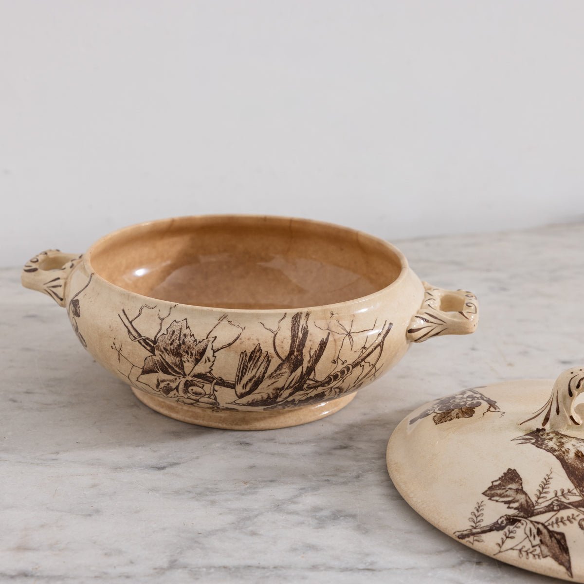 Transferware Tureen with Bird and Vines - elsie green - the french kitchen