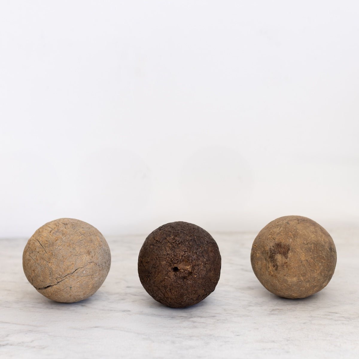 Trio of Antique Wood Game Balls - elsie green - decor
